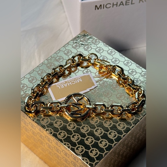 NEW‼️ Michael Kors MK Logo Gold Chain Bracelet NWT